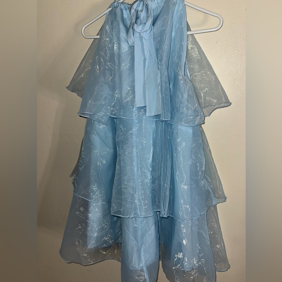 SHEIN Elegant Light Blue Layered Kids Dress - Picture 6 of 7